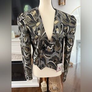 Elegant Sparkly Vintage Cropped Blazer